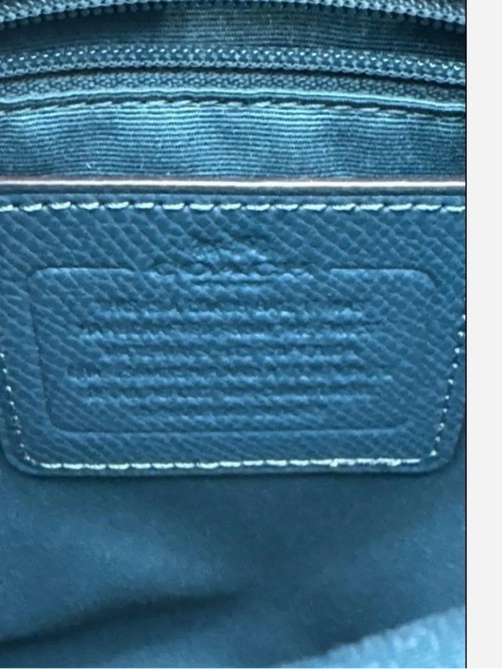 Coach Pebbled Leather Satchel in Deep Teal with Gold Hardware